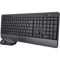 Trust Trezo Comfort draadloze toetsenbord- en muisset desktopset Zwart, US lay-out (QWERTY), 100%
