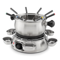 Tristar FO-1100 Fondue Roestvrij staal, 8 personen, 1300 W, geschikt voor Olie, Chocolade en Kaas