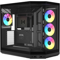 HYTE Y50 RGB Pitch Black midi tower behuizing Zwart | 2x USB-A | 1x USB-C | RGB | Tempered Glass