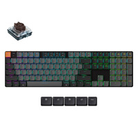 Keychron K5X-H3 mechanisch toetsenbord Zwart, US lay-out (QWERTY), Keychron Mechanical Brown, 100%, RGB, Shine-through ABS Keycaps, Hot Swap, Bluetooth / USB-C