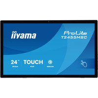 iiyama ProLite T2455MSC-B2 23.8" touchscreen monitor Zwart, 120 Hz, HDMI, DisplayPort, Audio, USB, Webcam, Touch