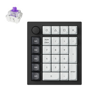 Keychron Q0 HE QMK Wireless Custom Number Pad RGB mechanisch numpad Zwart, US lay-out (QWERTY), Gateron Double-Rail Magnetic Nebula, Hot-swap, RGB, Double-shot PBT keycaps