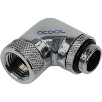 Alphacool HF angle adapter 90° rotatable G1/4 AG to G1/4 IG verbinding Chroom