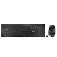 CHERRY DW 9500 SLIM, desktopset Zwart/zilver, EU lay-out (QWERTY), Scissor switches, 3.000 dpi, 2.4 Ghz / Bluetooth 4.2