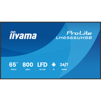 iiyama ProLite LH6566UHSB-B1AG 65" 4K Ultra HD Public Display Zwart, HDMI, USB-C, LAN, WiFi, Audio, Android