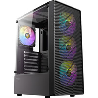 Antec AX26 RGB Elite midi tower behuizing Zwart | 3x USB-A | Tempered Glass