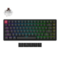 Keychron K2 QMK-C3 RGB mechanisch toetsenbord Zwart, US lay-out (QWERTY), Keychron Super Brown, 75%, RGB, Cherry double-shot PBT, Bluetooth 5.2 | USB-C