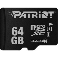 Patriot LX Series microSDXC 64 GB geheugenkaart Zwart, UHS-I U1, Class 10