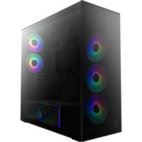 ARCTIC Xtender (Black) midi tower behuizing Zwart (mat) | 2x USB-A | 1x USB-C | RGB | Tempered Glass