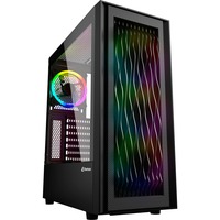 Sharkoon RGB Wave midi tower behuizing Zwart | 2x USB-A | 1x USB-C | RGB | Tempered Glass