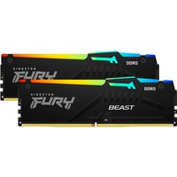 Kingston FURY Beast RGB 64 GB DDR5-5600 (2x 32 GB) werkgeheugen Zwart, KF556C36BBEAK2-64, EXPO