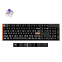 Keychron K10 HE-F1, toetsenbord Zwart/houtkleur, US lay-out, Gateron Double-Rail Magnetic Nebula, RGB leds, OSA Double-shot PBT, hot swap, USB-C | 2.4 GHz | Bluetooth 5.1