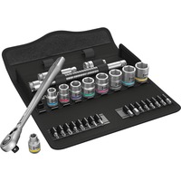 Wera 8100 SB 11 Zyklop Metalen ratelset, 3/8" gereedschapsset Zwart/groen, 29-delig, Volledig metalen ratel met vierkantaandrijving