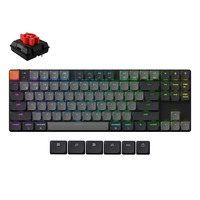 Keychron K1 QMK-B1 RGB mechanisch toetsenbord Zwart, US lay-out (QWERTY), Keychron Milk POM Red, 80% (TKL), RGB leds, ABS Keycap, USB-C | Bluetooth 5.2