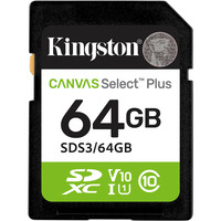 Kingston Canvas Select Plus 64 GB SDXC geheugenkaart UHS-I U1, Class 10, V10