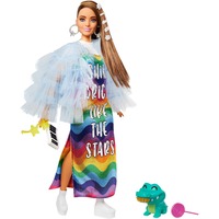 Barbie Extra #9 - Blue Ruffled Jacket with Pet Crocodile Pop 