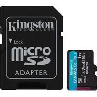 Kingston Canvas Go! Plus microSDXC 1 TB geheugenkaart Zwart, Incl. adapter, Class 10, UHS-I U3, V30, A2