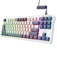 Trust GXT 872 Xyra Mechanisch TKL-gamingtoetsenbord, gaming toetsenbord Wit, US lay-out, 80% (TKL), RGB, hot swap