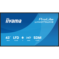 iiyama ProLite LH4375UHS-B2AG 42.5" 4K Ultra HD Public Display Zwart (mat), 3x HDMI | 1x DisplayPort | LAN | WiFi | 24/7