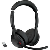 Jabra Evolve2 55 on-ear headset Zwart, Microsoft Teams, USB-A, Link380a