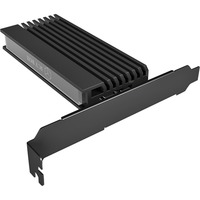 ICY BOX IB-PCI214M2-HSL, uitbreidingskaart voor NVMe-SSD adapter Zwart, Met heatsink en ledstrook
