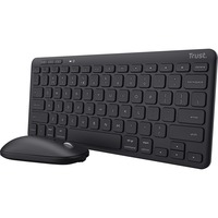Trust Lyra Multi-Device Wireless Keyboard & Mouse desktopset Zwart, US lay-out (QWERTY), Scissor switches, 65%, 800 - 1.600 dpi, 2,4 GHz USB, Bluetooth