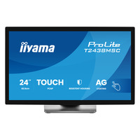 iiyama ProLite T2438MSC-B2 23.8" touchscreen monitor Zwart, 120 Hz, HDMI, DisplayPort, Audio, USB, Touch
