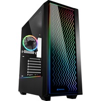 Sharkoon RGB LIT 200 midi tower behuizing Zwart | 3x USB-A | RGB | Window