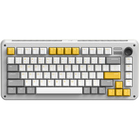 Iqunix ZX75 Gravity Wave Wireless Mechanical Keyboard, gaming toetsenbord Grijs/geel, US lay-out, Gateron Red, RGB leds, 75%, Hot-swappable, Double-shot PBT, 2.4GHz | Bluetooth 5.1 | USB-C