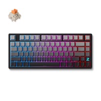 MCHOSE Z75S Mountains Gradient Flame Orange Metal Top Cover Wireless Mechanical RGB toetsenbord Zwart, US lay-out (QWERTY), TTC Flame Orange, 75%, RGB, Hot swap, Side engraved PBT, draadloos | Bluetooth | USB-C