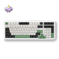 MCHOSE K99 Emerald Green Hyacinth Wireless Gasket Mount Mechanical, toetsenbord Wit/groen, US lay-out, KTT Hyacinth, 98%, RGB, Hot swap, Double-Shot PBT, draadloos / Bluetooth / USB-C