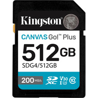 Kingston Canvas Go! Plus SDXC 512 GB geheugenkaart Zwart, Class 10, UHS-I U3, V30