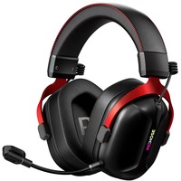 MCHOSE S9 Wireless Tri-Mode over-ear gaming headset Zwart/rood, PC / laptop / Playstation / Switch / Smartphone, 2.4G / Bluetooth / 3.5mm