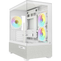 Sharkoon MK7 ARGB mini tower behuizing Wit | 2x USB-A | 1x USB-C | RGB | Tempered Glass