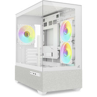 Sharkoon Sharkoon MK7 ARGB White mini tower behuizing Wit | 2x USB-A | 1x USB-C | RGB | Window