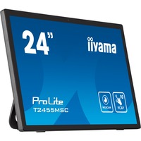 iiyama ProLite T2455MSC-B1 24" touchscreen monitor Zwart (mat), Touch, HDMI, DisplayPort, USB, Audio, webcam