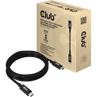 Club 3D USB4 Gen3x2 Type-C Bi-Directional kabel, 2 meter Zwart, 8K60Hz, Data 40Gbps, PD 240W(48V/5A) EPR
