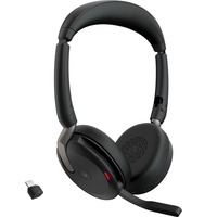 Jabra JBR Evolve2 65 Flex Link380c MS Duo on-ear headset Zwart