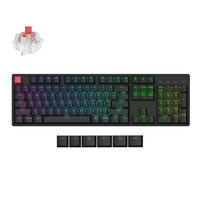 Keychron K10X-J1, toetsenbord Zwart, US lay-out, Keychron Super Red, RGB, Cherry Double-shot PBT Keycaps, Hot Swap, Bluetooth / USB-C