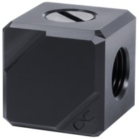 Alphacool Eiszapfen connection terminal 4-way G1/4 IT - acetal black verbinding Zwart