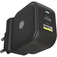 ICY BOX IB-PS106-PD 2-port wall charger with USB Power Delivery Zwart