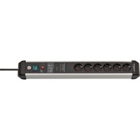 Brennenstuhl Premium-Protect-Line 6-voudig 6-voudige stekkerdoos Zwart/aluminium, 6x stekker, 3 meter