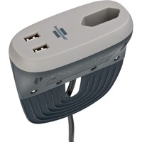 Brennenstuhl Estilo stekkerdoos voor bank met USB-oplaadfunctie stekkerdoos Grijs/antraciet, 1x euroaansluiting en 2x USB-lader