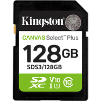 Kingston Canvas Select Plus 128 GB SDXC geheugenkaart UHS-I U1, Class 10, V10