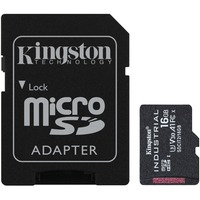 Kingston Industrial microSDHC 16GB geheugenkaart Zwart, Incl. SD adapter, Klasse 10, UHS-I, U3, V30, A1