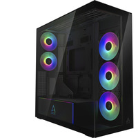 ARCTIC Xtender VG (Mirror Black) midi tower behuizing Zwart | 2x USB-A | 1x USB-C | RGB | Tempered Glass