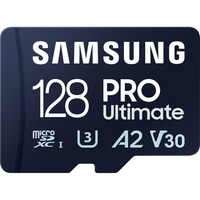 SAMSUNG PRO Ultimate 128 GB microSDXC geheugenkaart Blauw, UHS-I U3, Class 3, V30, Incl. SD-Adapter