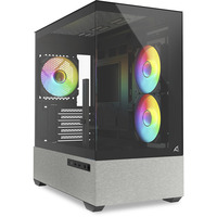 Sharkoon Sharkoon MK7 ARGB Black mini tower behuizing Zwart | 2x USB-A | 1x USB-C | RGB | Window