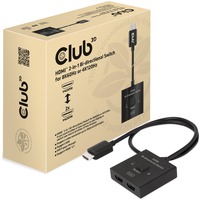 Club 3D HDMI switch 2-in-1 bi-directional for 8K60Hz or 4K120Hz Zwart, 0.5 meter