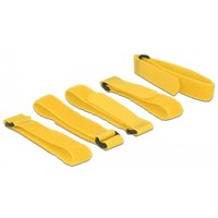 DeLOCK Kabelbinders met klittenband Geel, 5 stuks, L 300 mm x B 20 mm